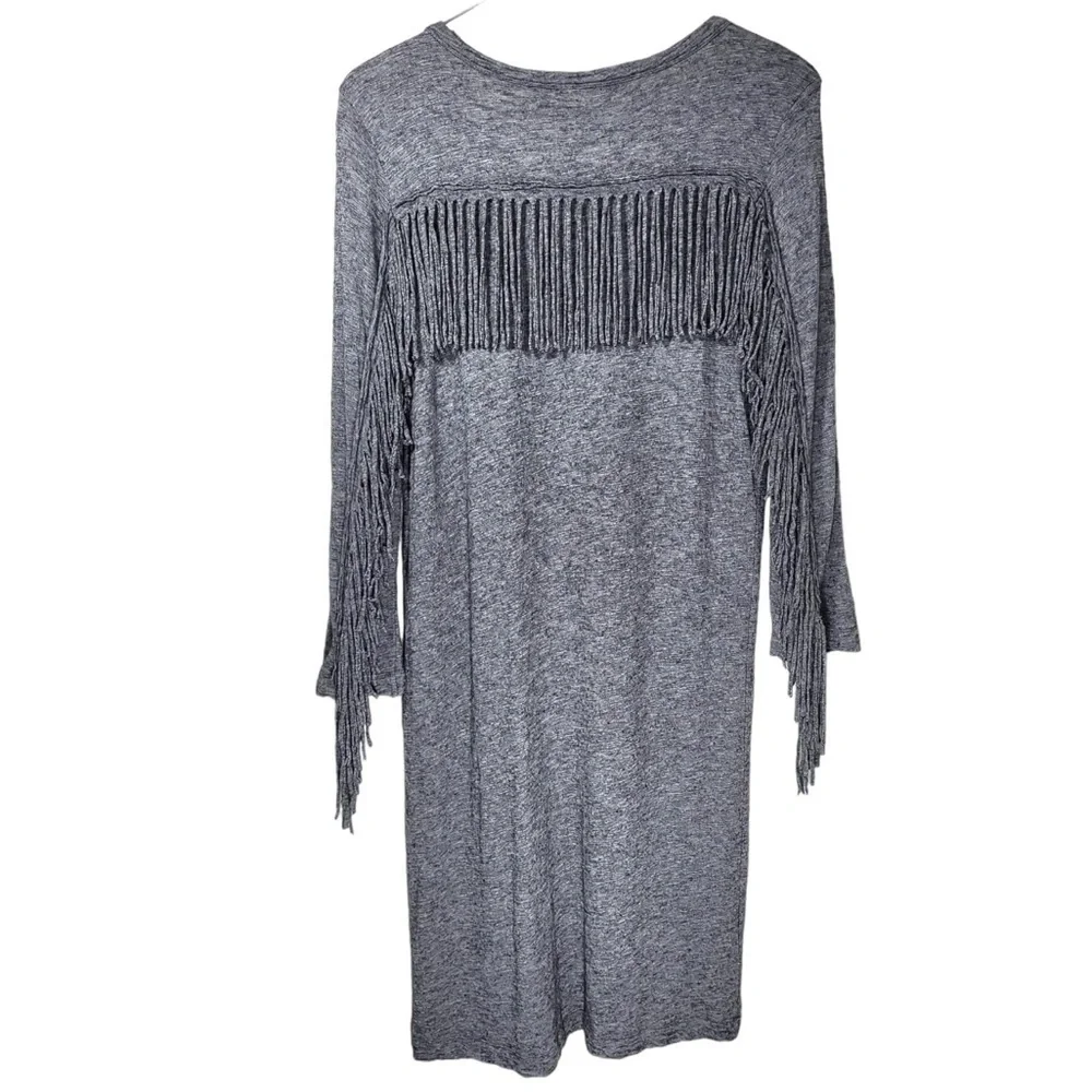 Zadig & Voltaire Winter Fringes Wool/Angora Blend Mini Dress in Grey - Picture 9 of 13